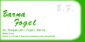 barna fogel business card